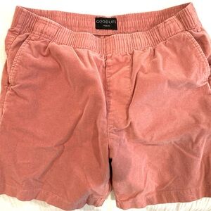 Goodlife Men's Salmon Flat Front Corduroy Shorts, Medium